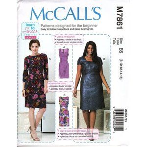 McCall's M7861 Misses 8 to 16 Learn to Sew Dresses Uncut Sewing Pattern